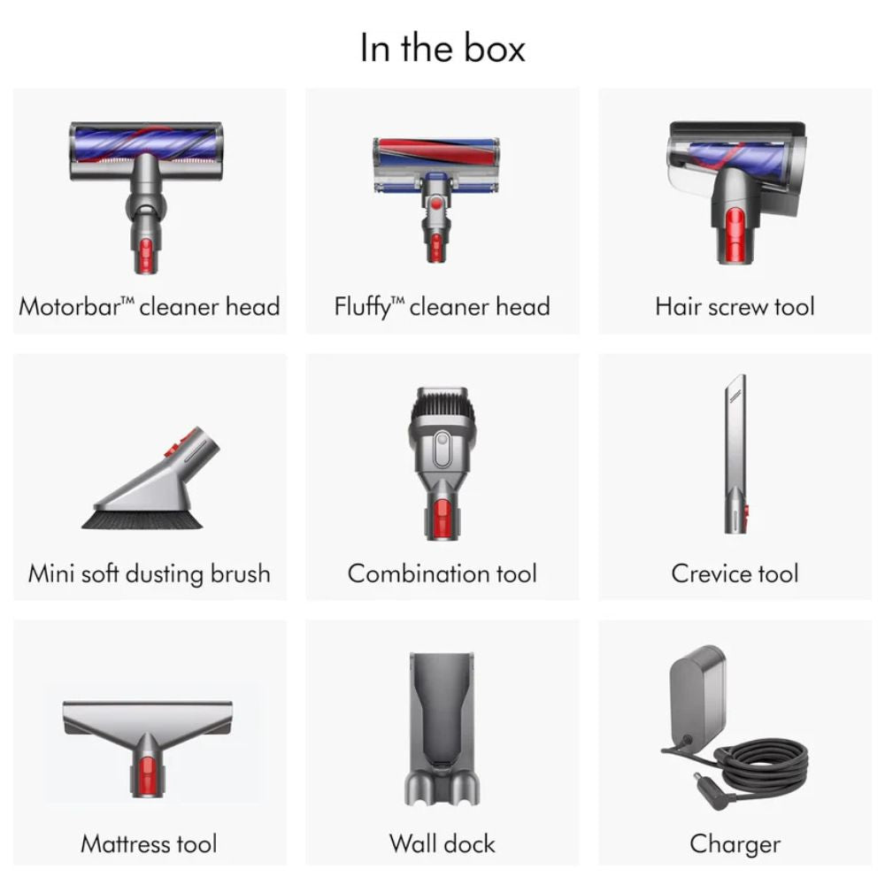 Dyson V8 Absolute Cordless Vacuum Cleaner – 40 Min Runtime, Motorbar™ & Fluffy Head