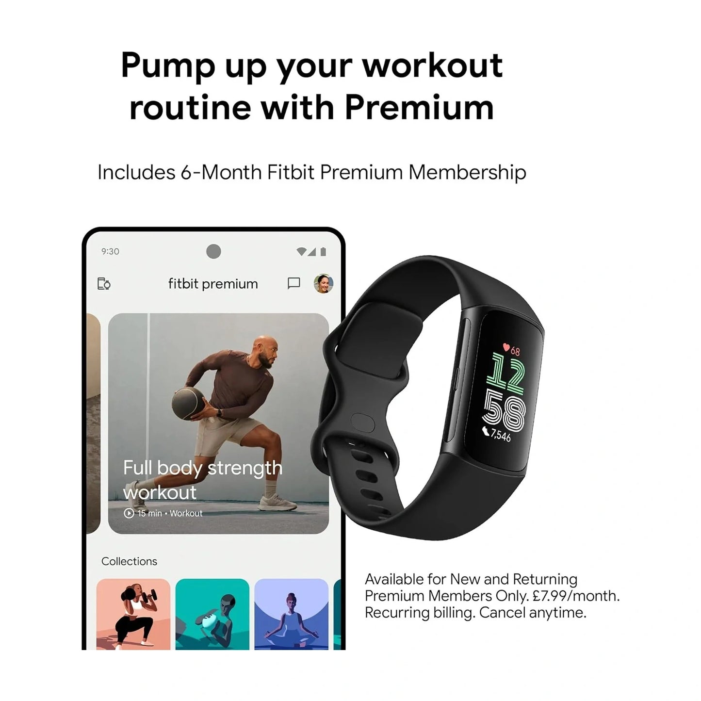 Fitbit Charge 6 by Google – Activity Tracker with 6-Month Premium Membership, 7-Day Battery Life, Google Wallet & Google Maps