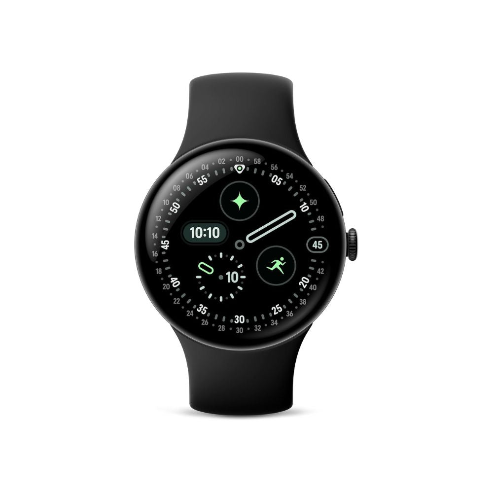 Google Pixel Watch 3 (45mm) – Matte Black Aluminium Case with Obsidian Band, Wi-Fi | Heart Rate Tracking, Fitbit Running Features, 24-Hour Battery