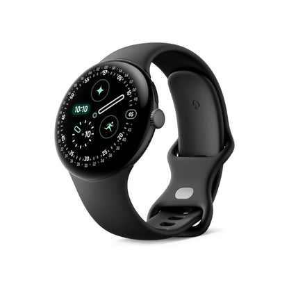 Google Pixel Watch 3 (45mm) – Matte Black Aluminium Case with Obsidian Band, Wi-Fi | Heart Rate Tracking, Fitbit Running Features, 24-Hour Battery