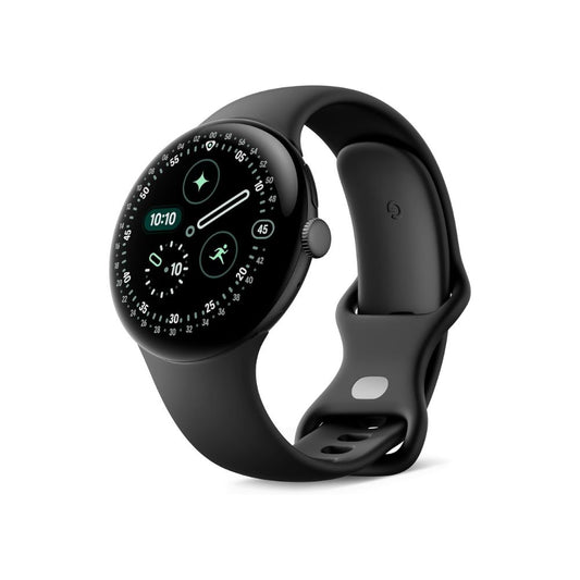 Google Pixel Watch 3 (45mm) – Matte Black Aluminium Case with Obsidian Band, Wi-Fi | Heart Rate Tracking, Fitbit Running Features, 24-Hour Battery