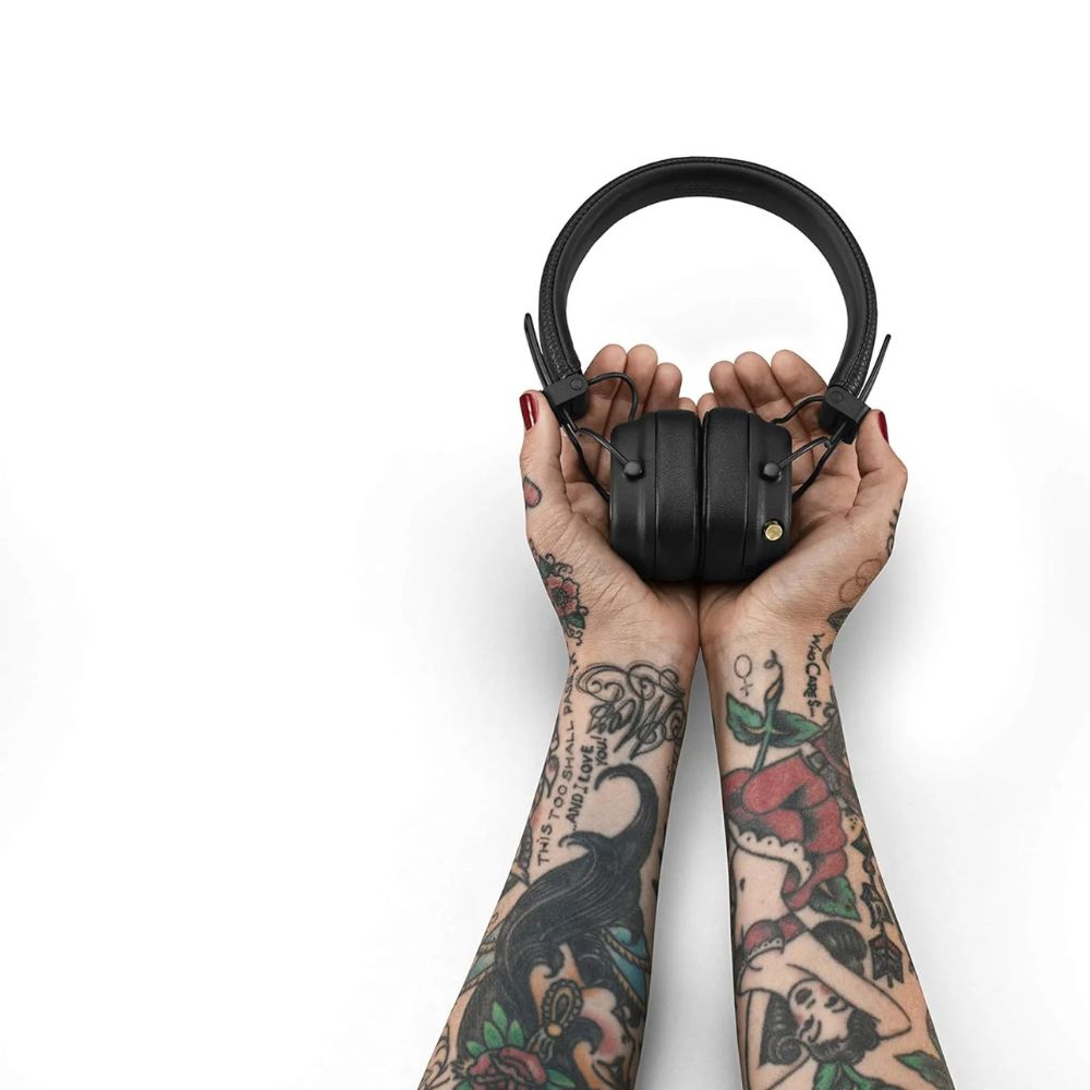 Marshall Major IV On-Ear Bluetooth Headphones – Wireless, Foldable, 80 Hours Playtime, Black