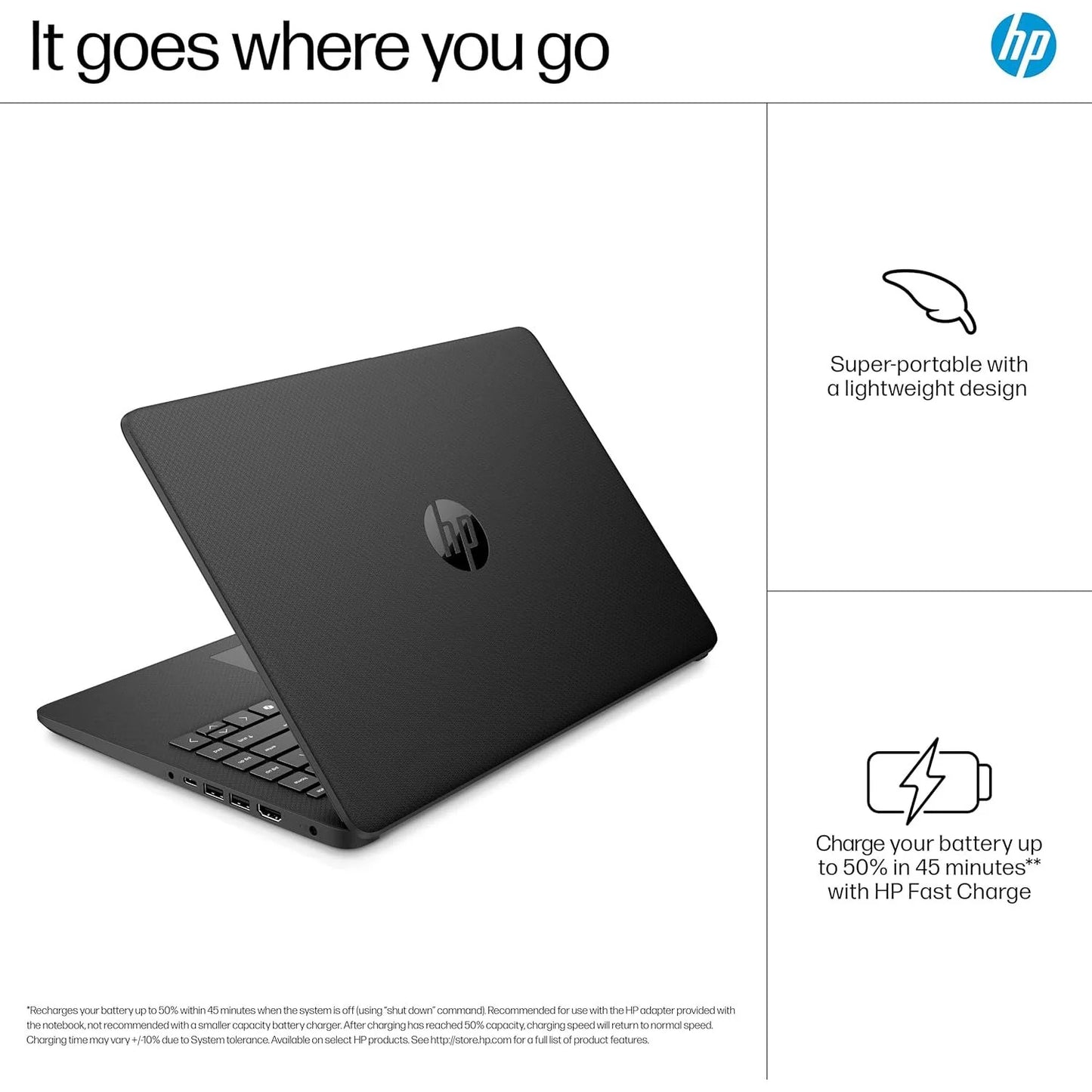 HP 14s dq3001na lightweight design and fast charging