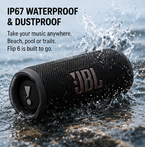 JBL Flip 6 Portable Bluetooth Speaker – Black