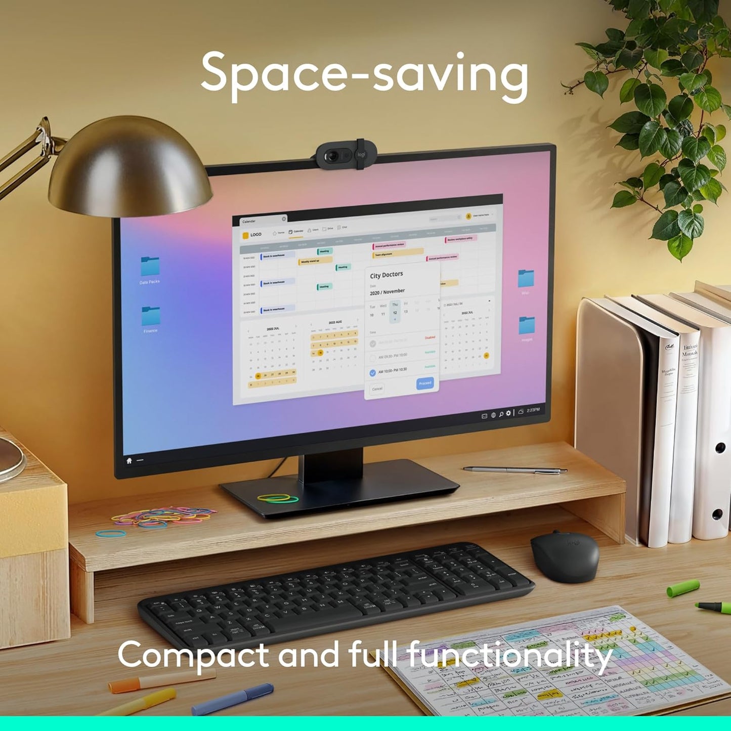 Logitech MK250 wireless keyboard and mouse compact space saving