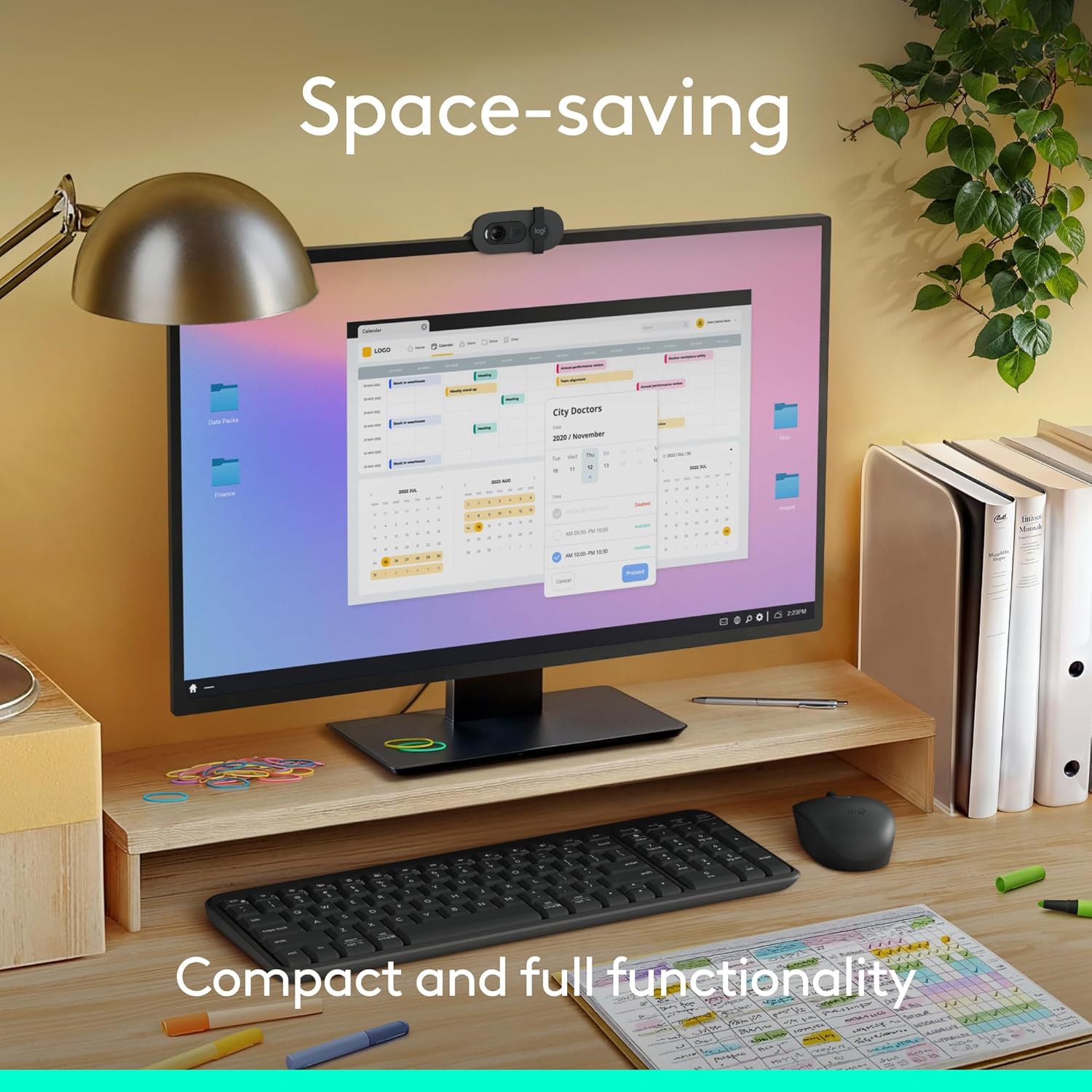 Logitech MK250 wireless keyboard and mouse compact space saving