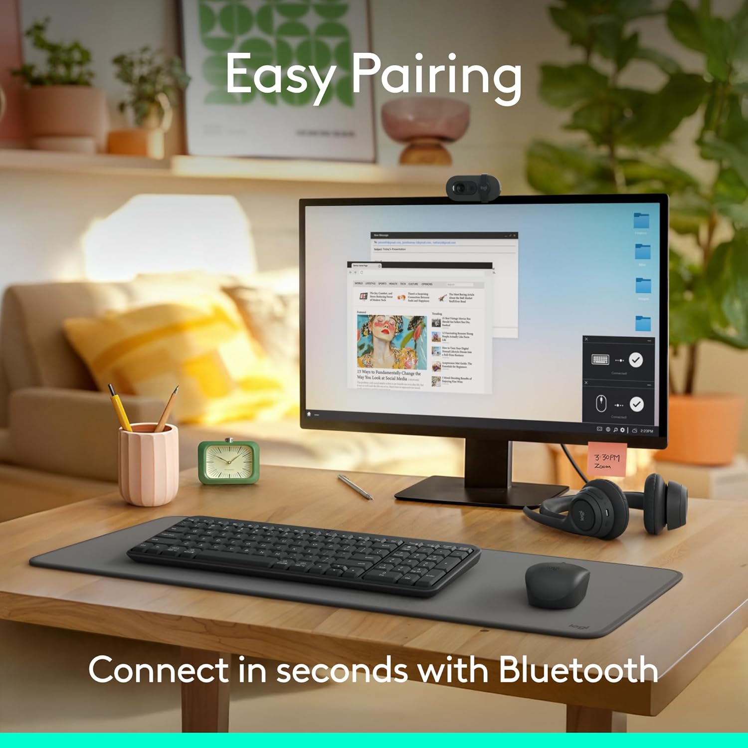 Logitech MK250 wireless keyboard and mouse easy to Pairing