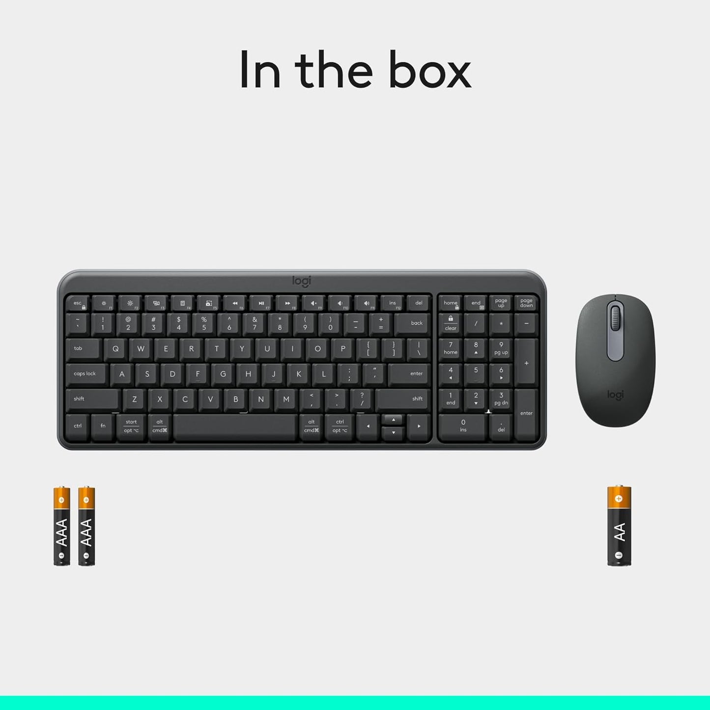 Logitech MK250 wireless keyboard and mouse set with batteries