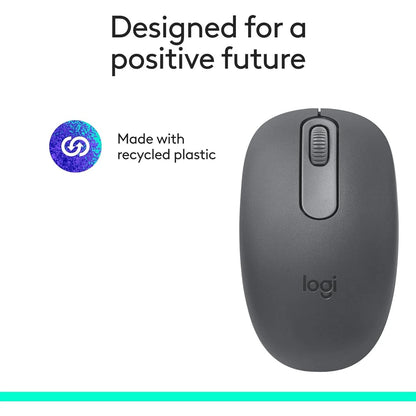 Logitech M196 Bluetooth Wireless Mouse – Compact, Portable, 12-Month Battery – Graphite