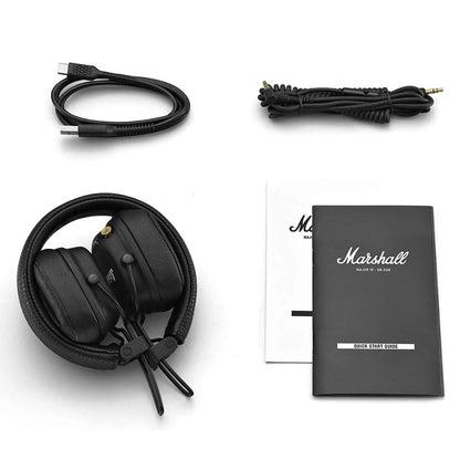 Marshall Major IV On-Ear Bluetooth Headphones – Wireless, Foldable, 80 Hours Playtime, Black