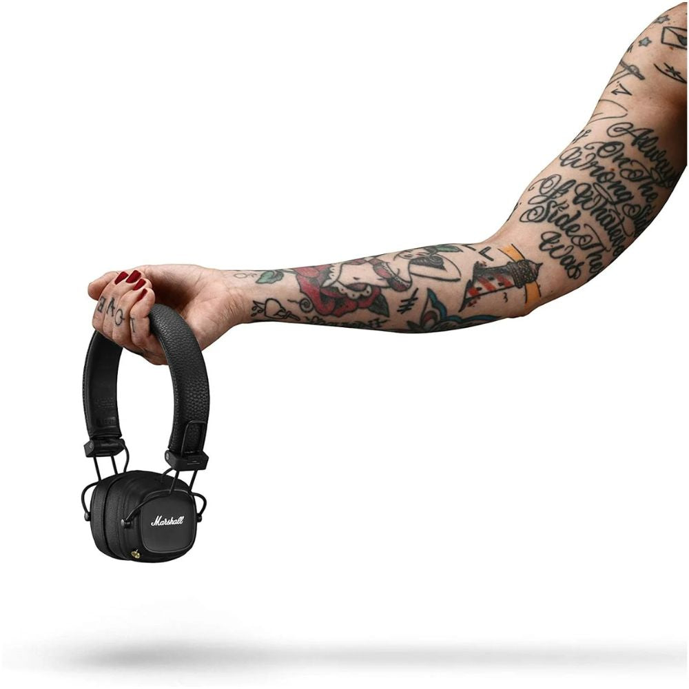 Marshall Major IV On-Ear Bluetooth Headphones – Wireless, Foldable, 80 Hours Playtime, Black