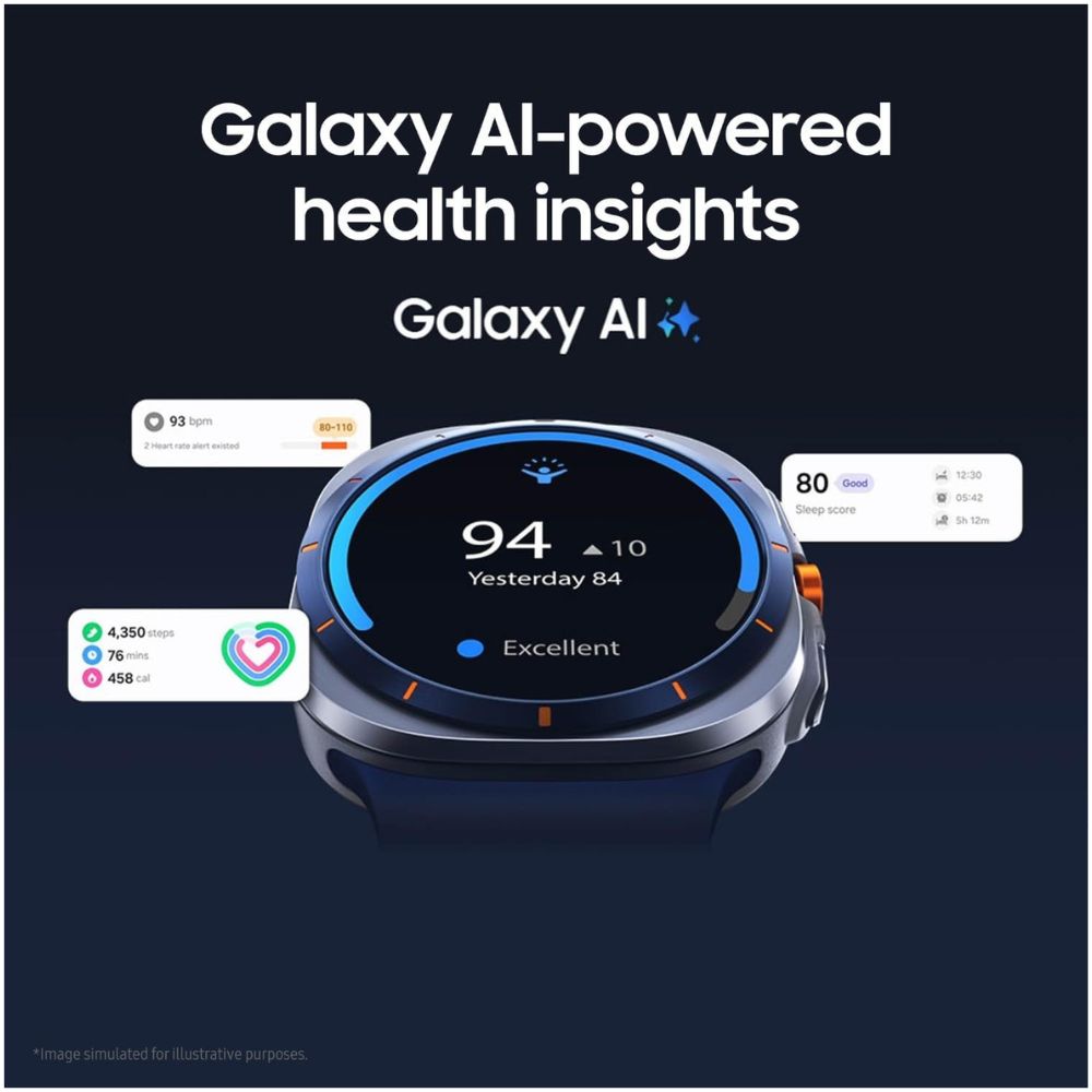 Samsung Galaxy Watch Ultra (2025) 47mm LTE – Titanium Gray, Marine Band, 3 Year Warranty (UK)