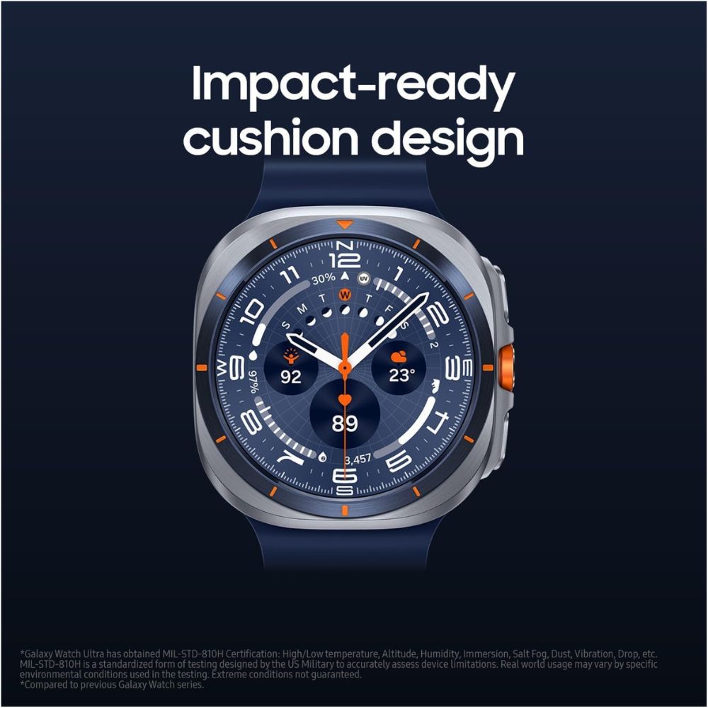 Samsung Galaxy Watch Ultra (2025) 47mm LTE – Titanium Gray, Marine Band, 3 Year Warranty (UK)