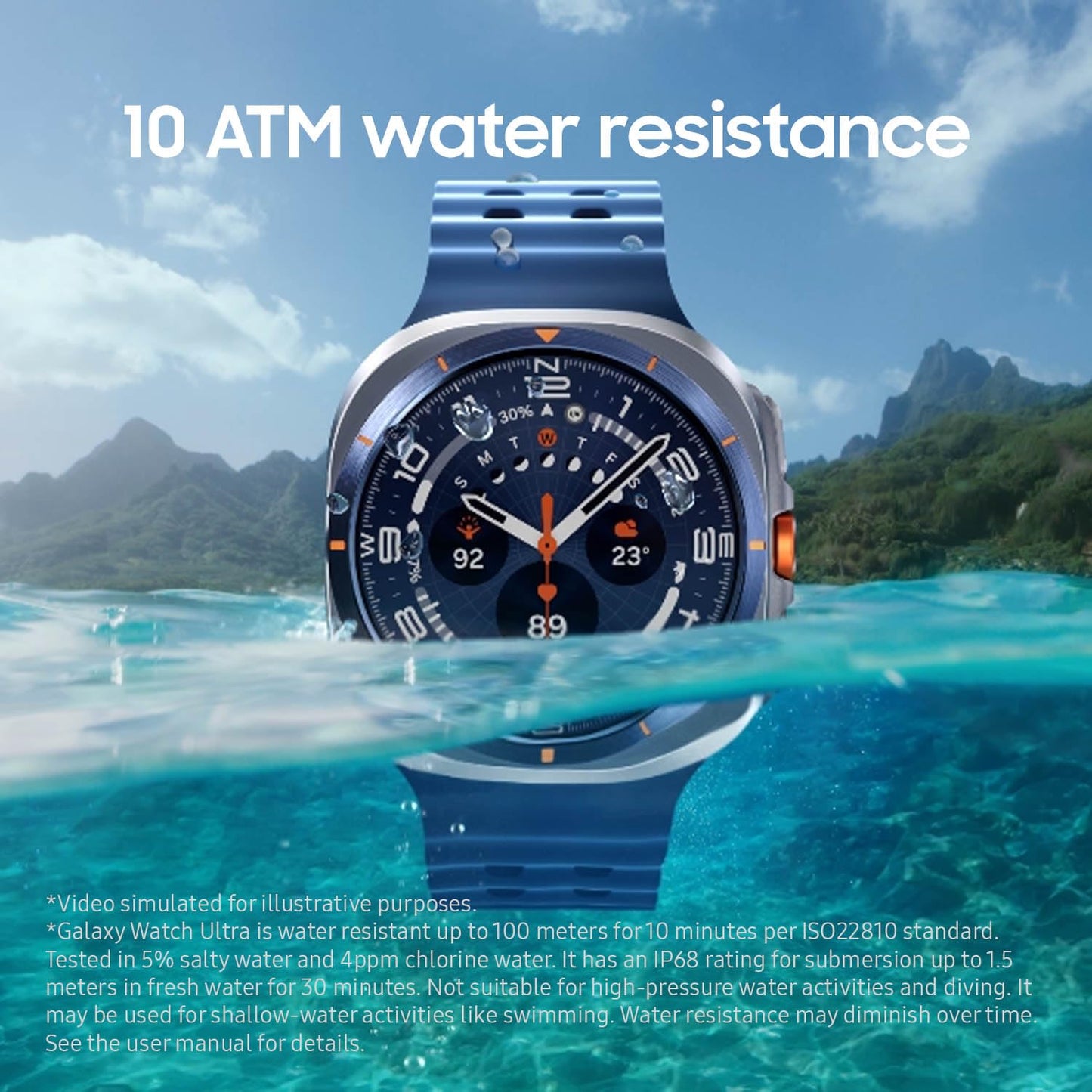 Samsung Galaxy Watch Ultra titanium smartwatch 10 ATM water resistance