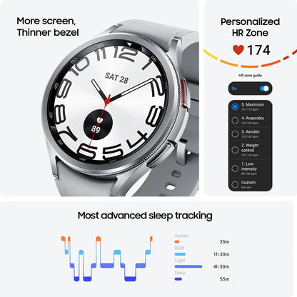 Smartwatch with heart rate monitoring and sleep tracking features on a white background