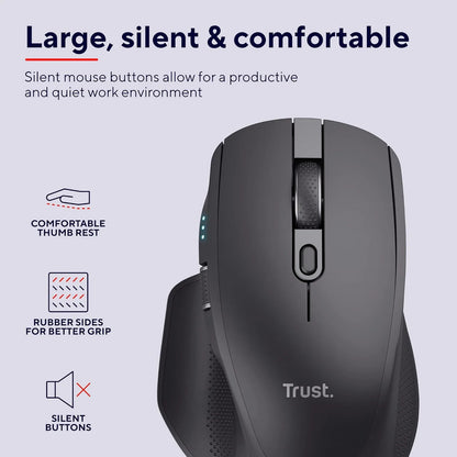 Trust Ozaa Plus wireless mouse comfortable and  as silent buttons