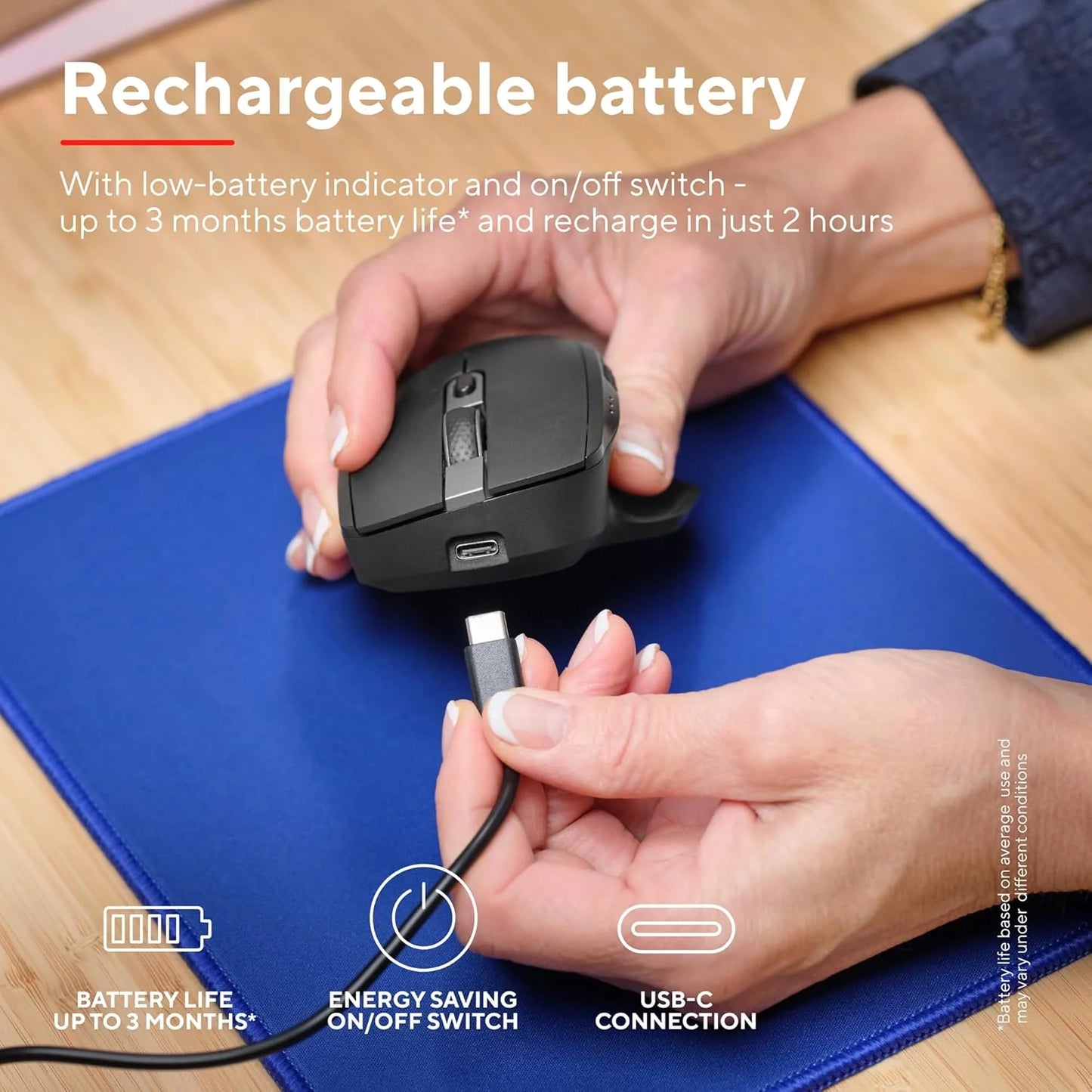 Trust Ozaa+ rechargeable office mouse for laptop PC 