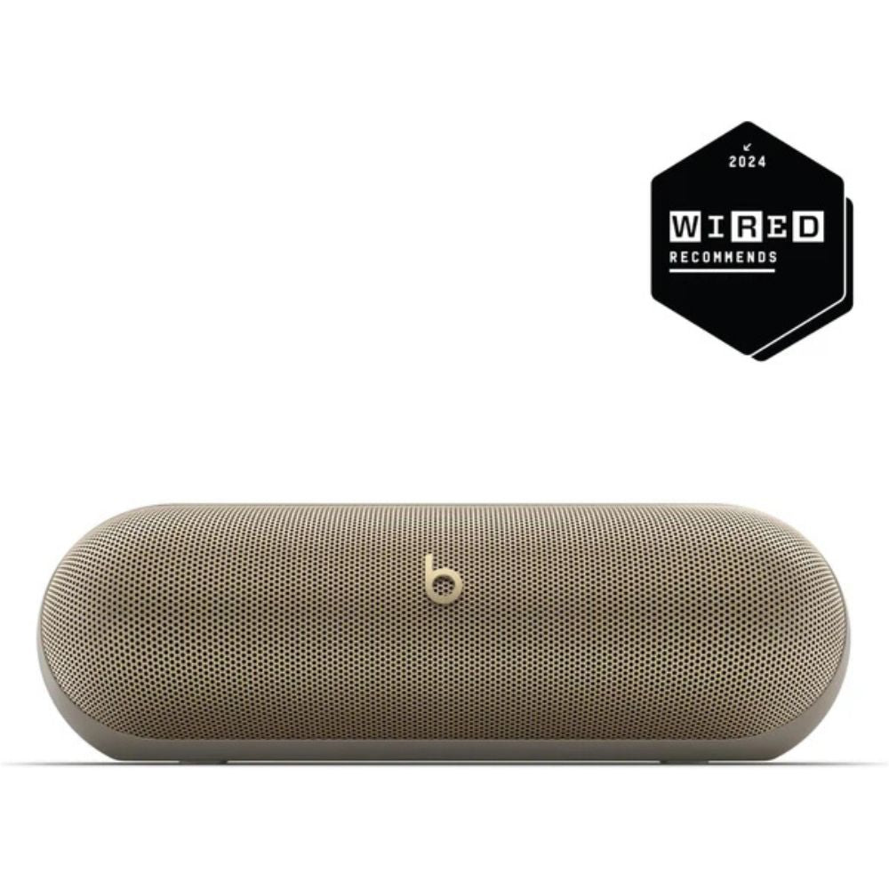 Beats Pill Wireless Bluetooth Speaker – 24H Battery, USB-C, IP67 Water-Resistant, Portable, Champagne Gold